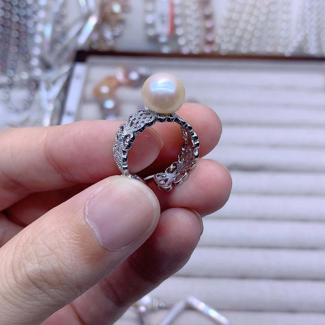 【闪购商品】银S925镶嵌戒指淡水珍珠