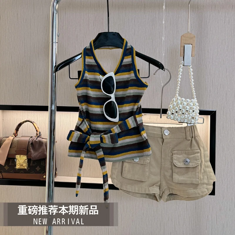 【现货】女童夏季套装2025新款洋气夏装小女孩时尚夏款儿童两件套