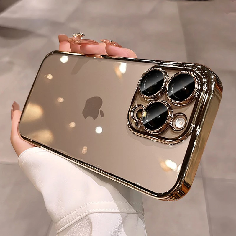 适用iPhone16手机壳沙漠金电镀原色PC苹果15ProMax全包防摔保护套