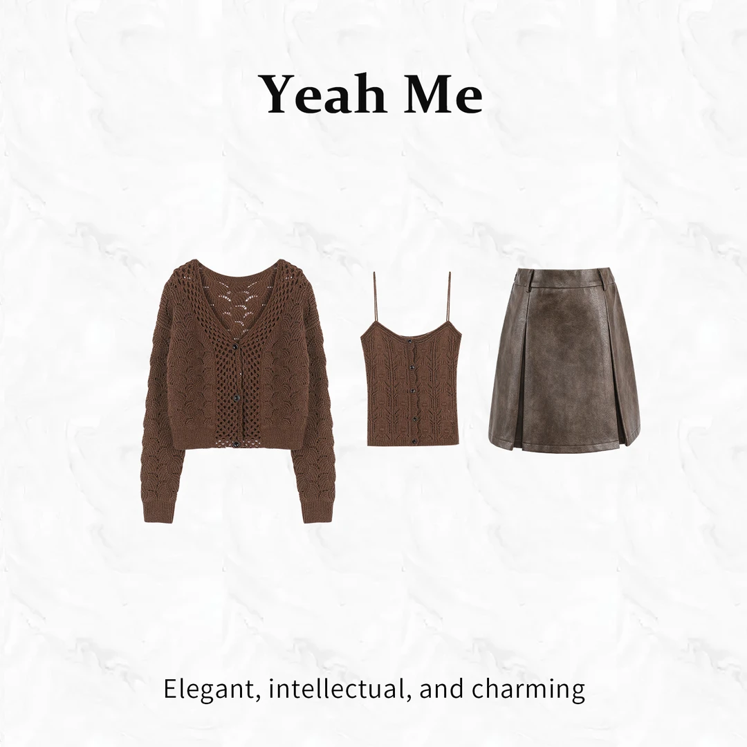 Yeah Me/也觅【莎莫浮华】秋季新款短裙套装古典高级感百搭半身裙女