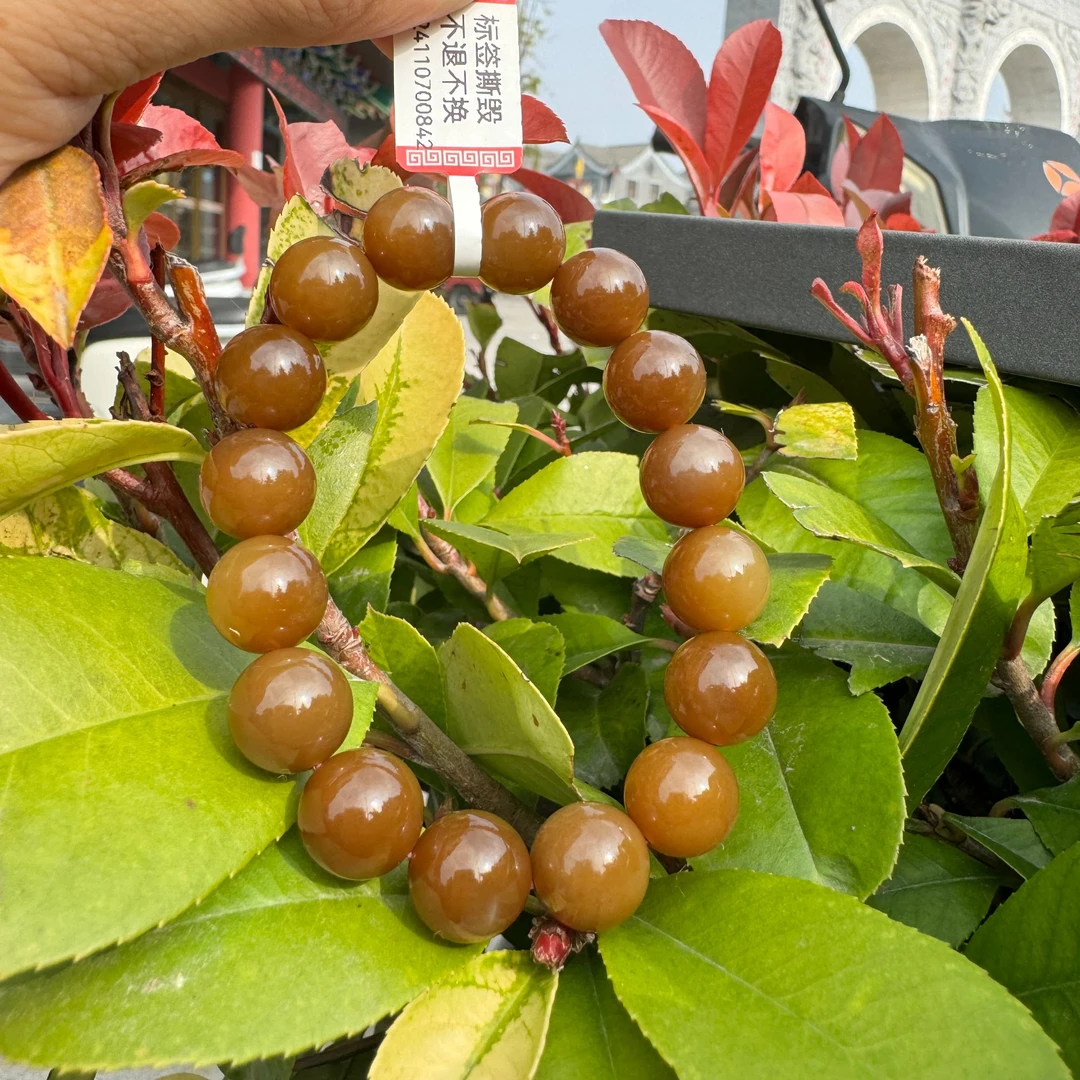 【龍韵祥】和田玉糖料卡12mm手串