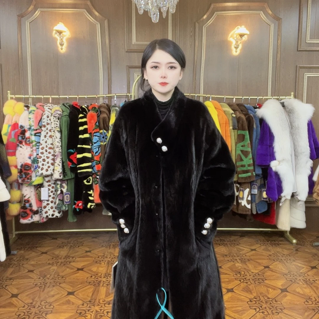 黑色珍珠皮草外套