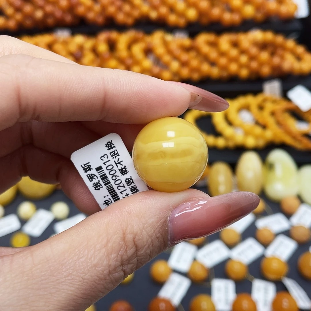 蜜蜡珠宝奇石未镶嵌20.3mm圆珠