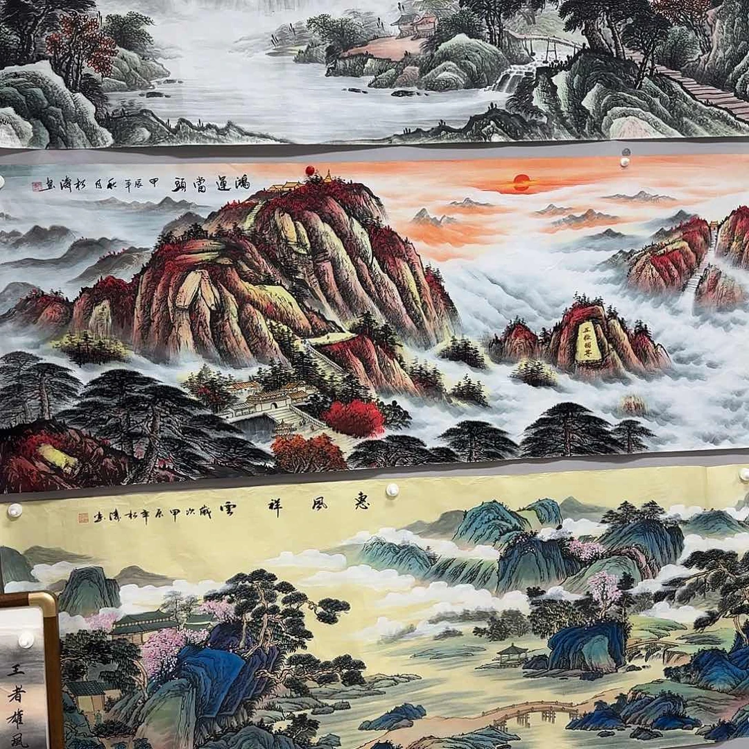 国画小**?尺寸70X180手绘作品 