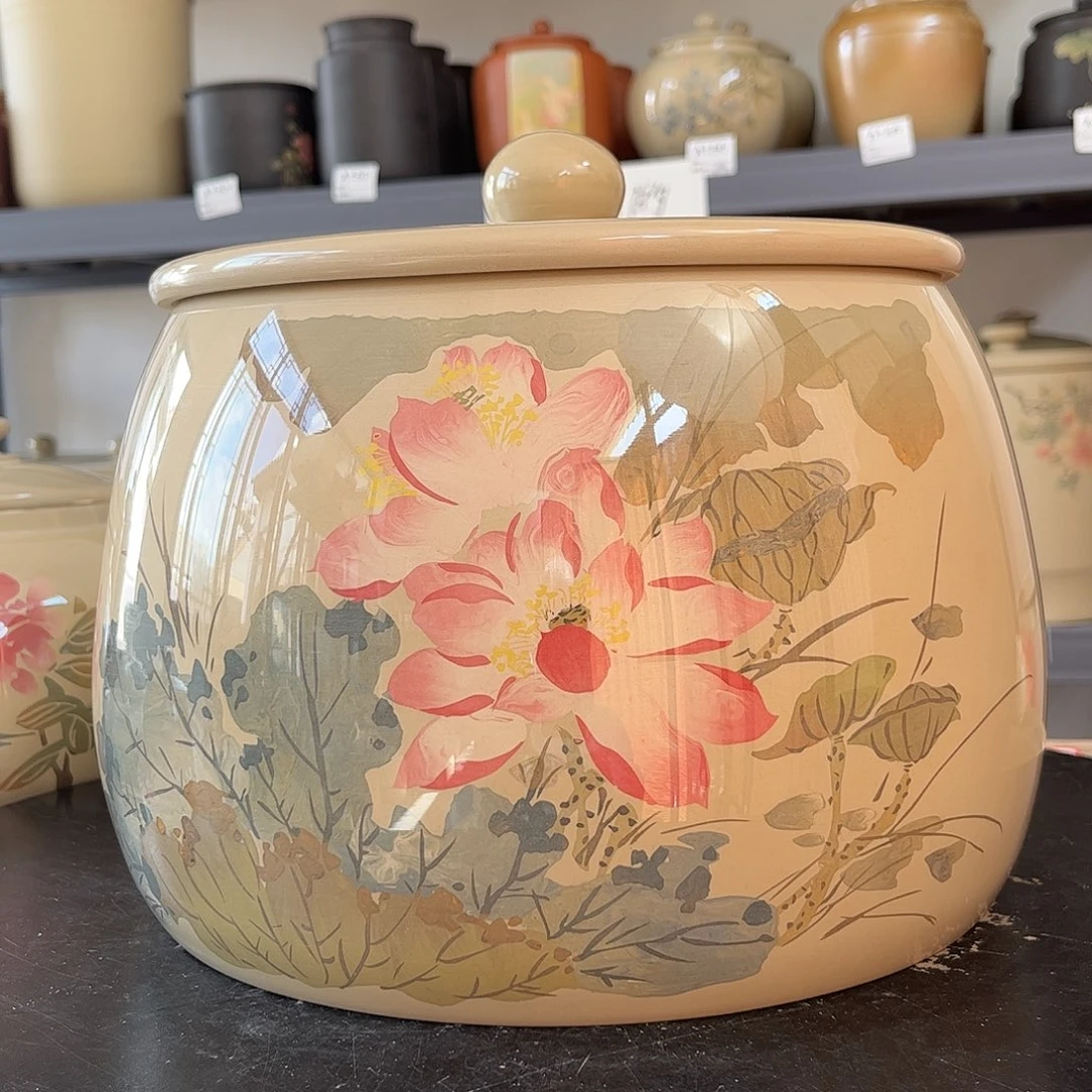 罐白泥水亮光存茶缸