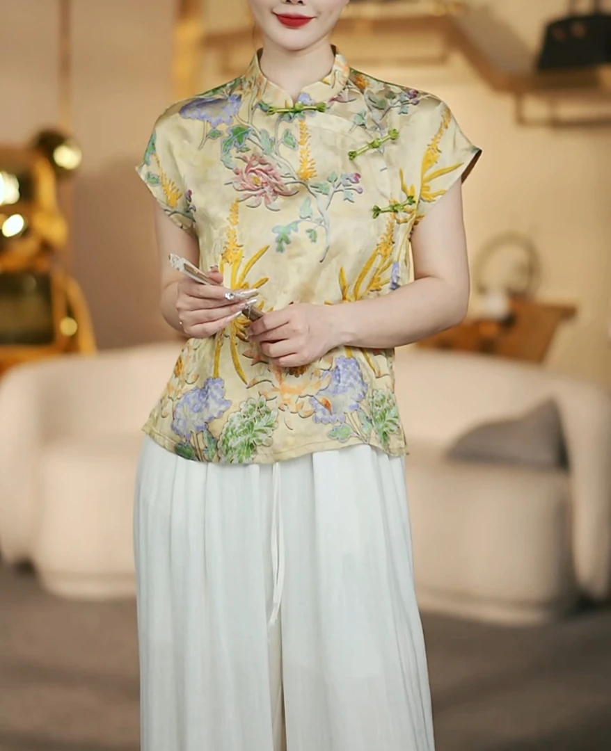 3903新国潮斜门襟一字扣夏季马甲