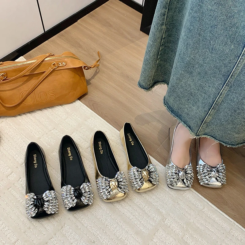 法式玛丽珍鞋女2025年新款蝴蝶结仙女风浅口单鞋软底通勤小皮鞋潮