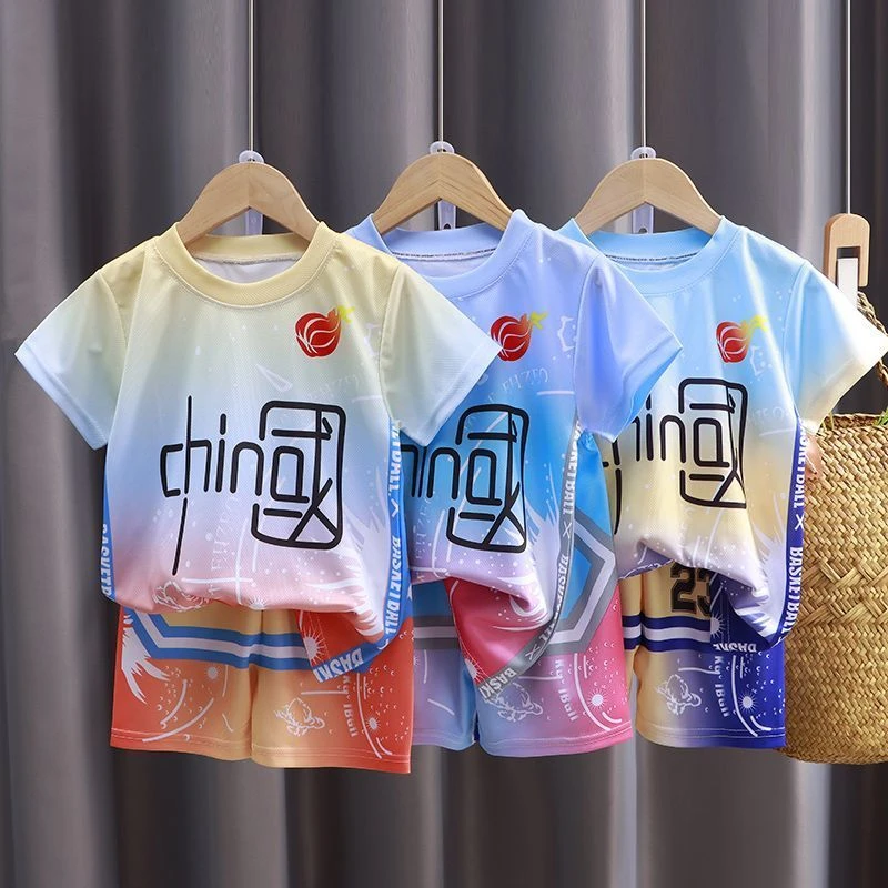 篮球夏季通用B类运动套装短裤洋气小童球服儿童宝宝帅气薄款半袖