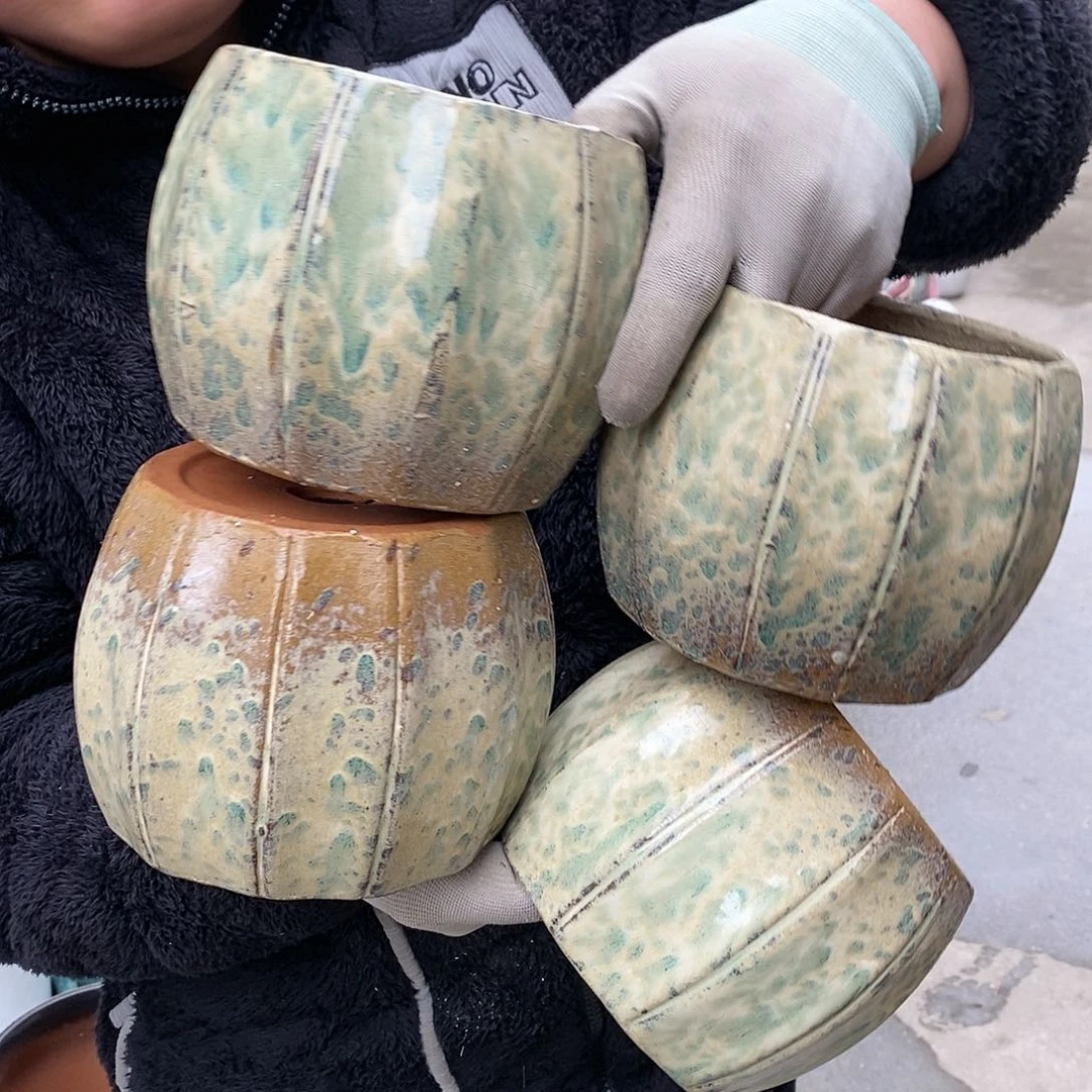 紫砂花盆瑕疵口15高15瑕疵