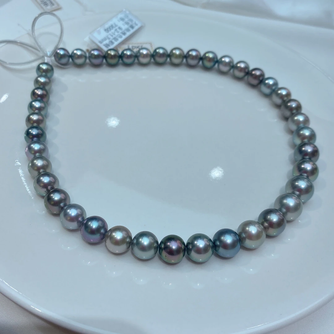 9.2-11.7mm莫兰迪铂金灰混彩串珠