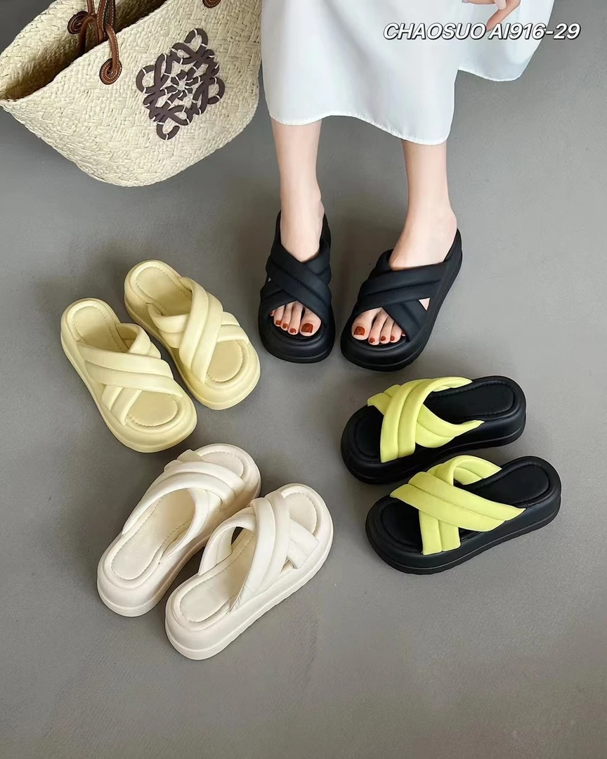 【断码清仓】厚底凉拖鞋女2025新款增高显瘦外穿凉鞋 CSA 916-29