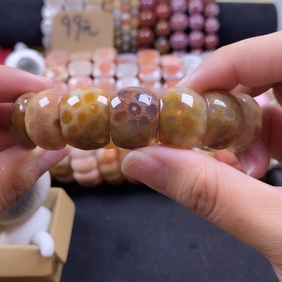 硅化珊瑚（珊瑚玉）未镶嵌手牌30