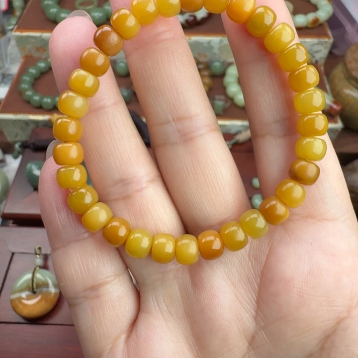 神***.岫岩河磨玉（透闪石质玉）未镶嵌手链