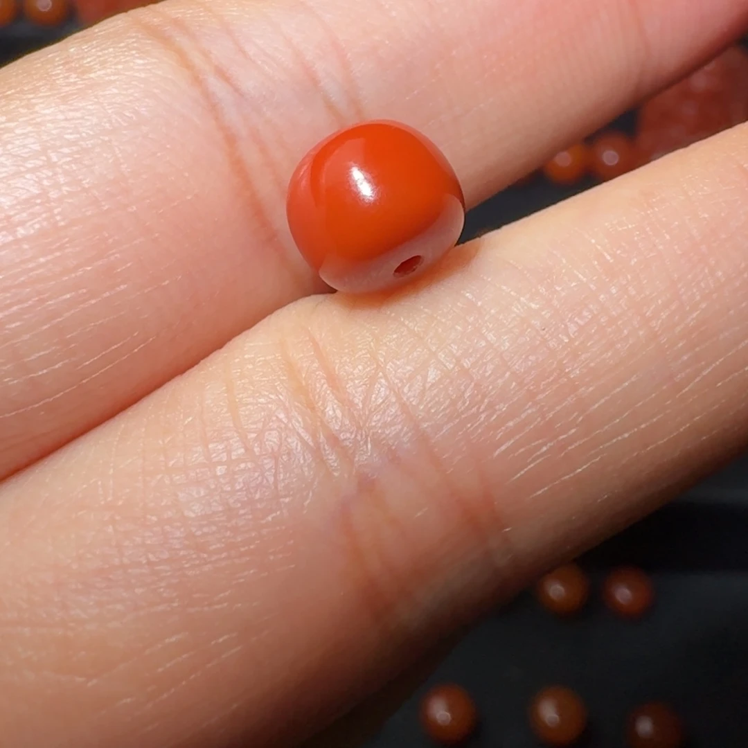 南红玛瑙未镶嵌瓦西满肉柿子锦老形8×7