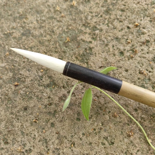 双羊牌贡品书画纯羊毫软毫笔楷书隶书长锋毛笔出峰4直径0.8