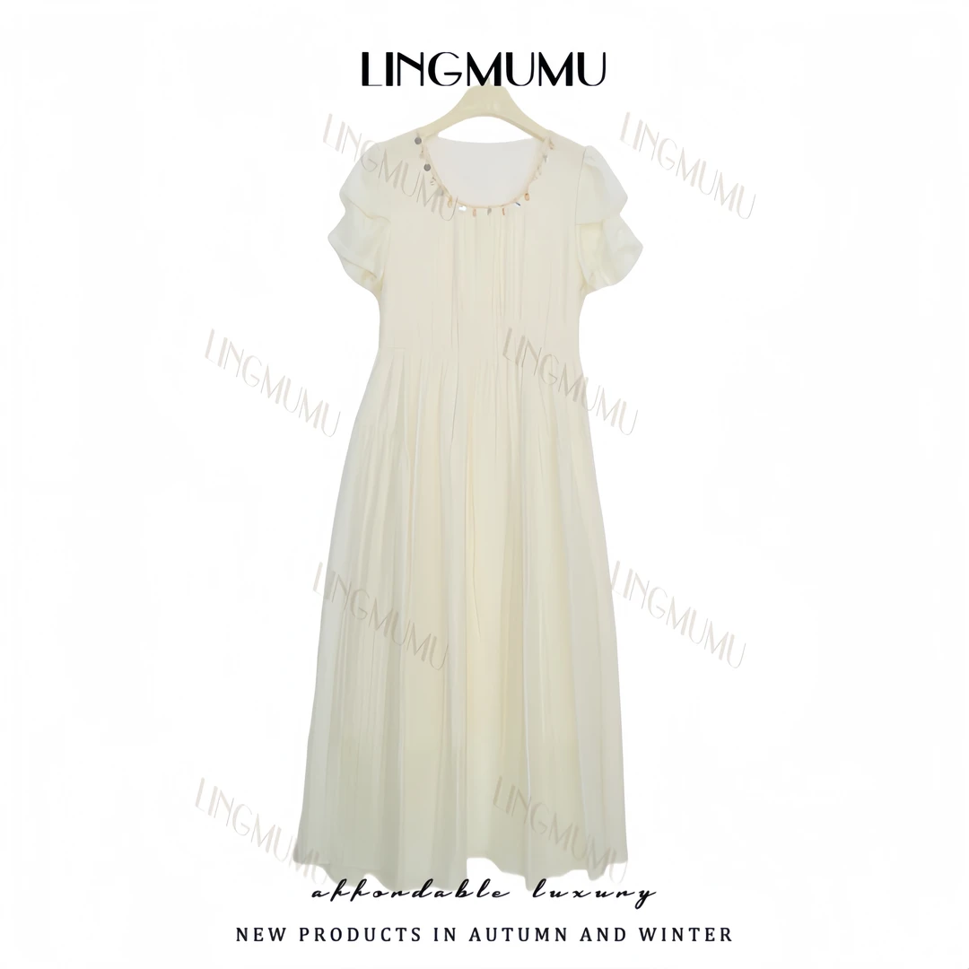 【JIN XI】2025新款夏季轻薄休闲韩版连衣裙宽松A-98