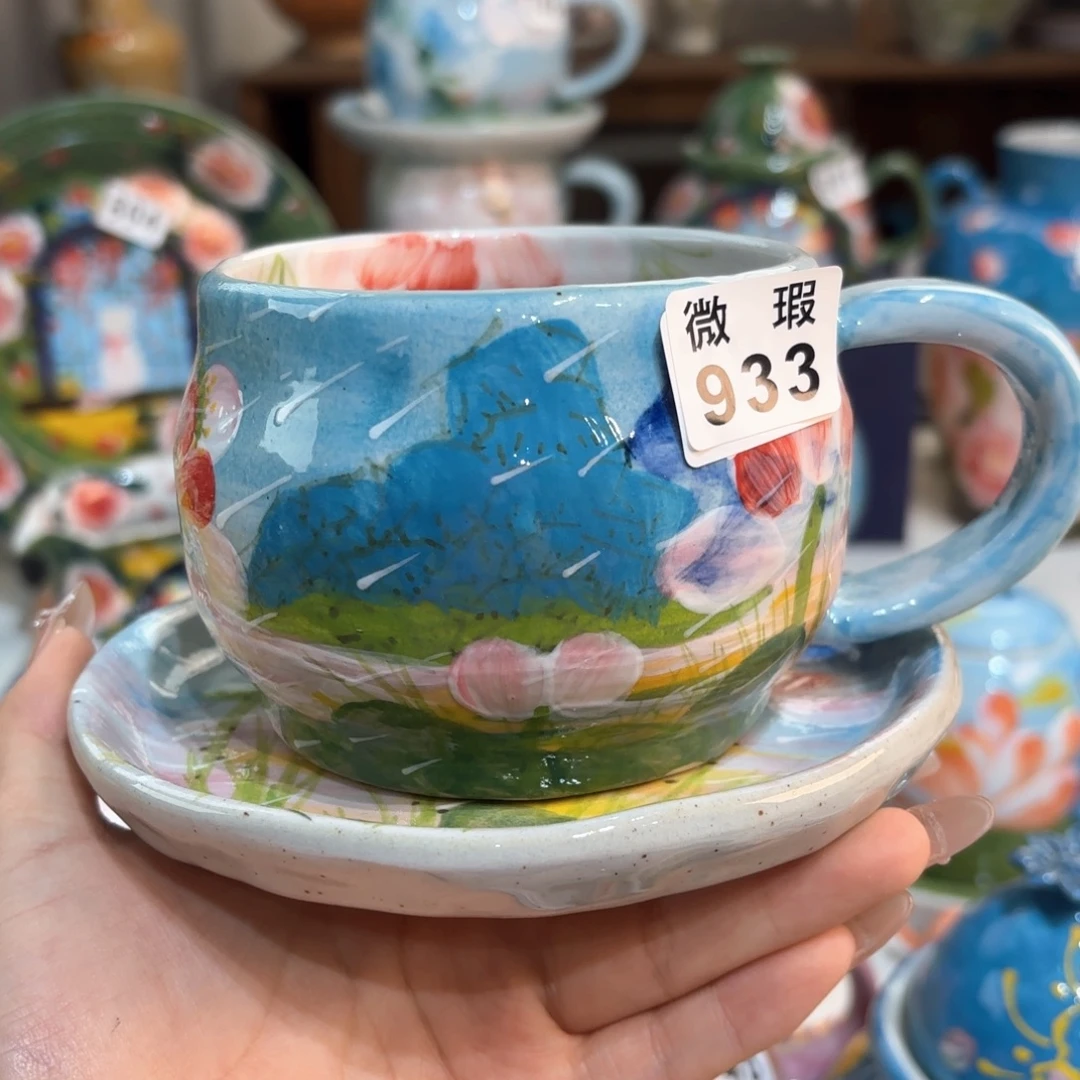 景德镇手绘高温釉下彩陶瓷茶具