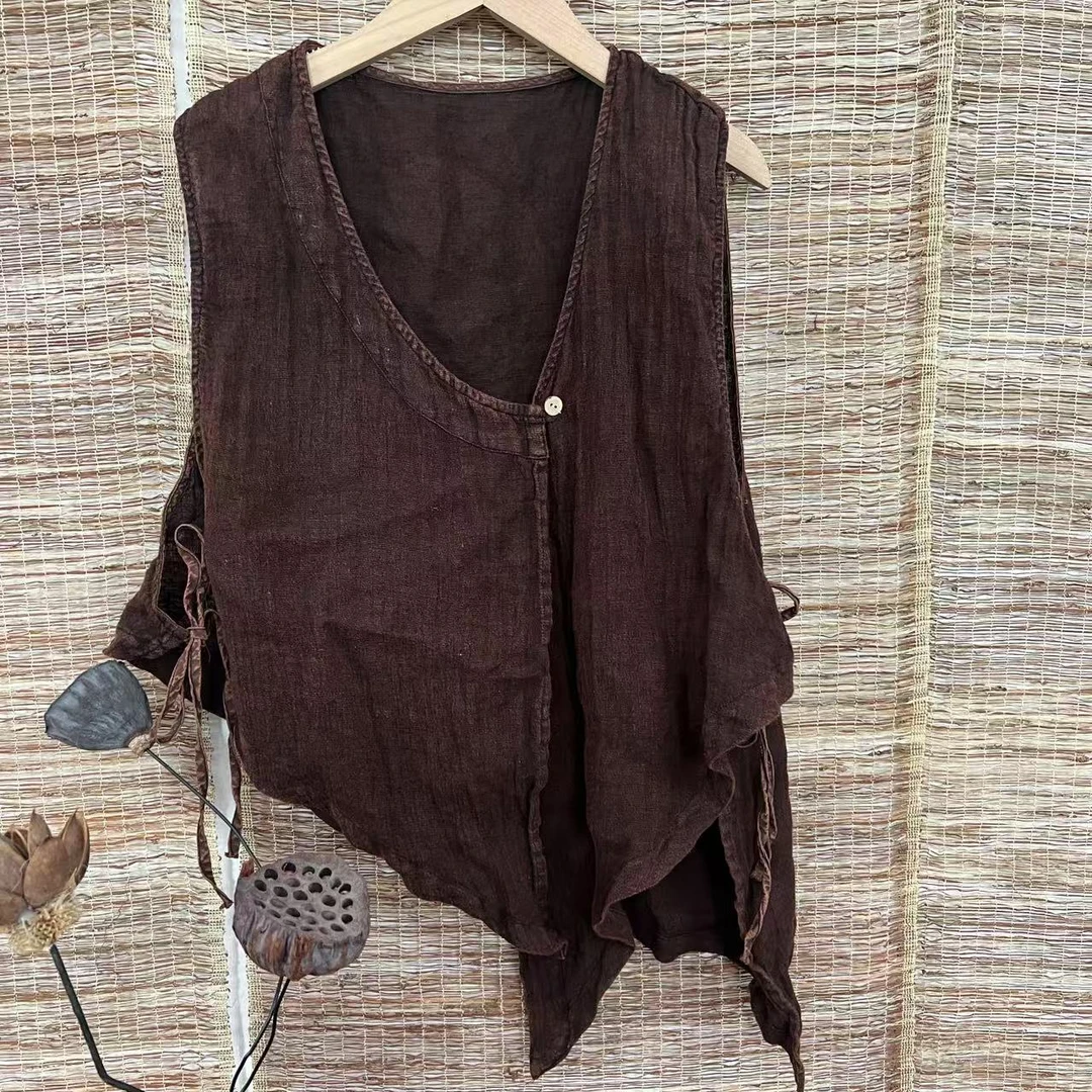 JO 001纯亚麻法式 帅酷 几何体 个性设计师款马甲