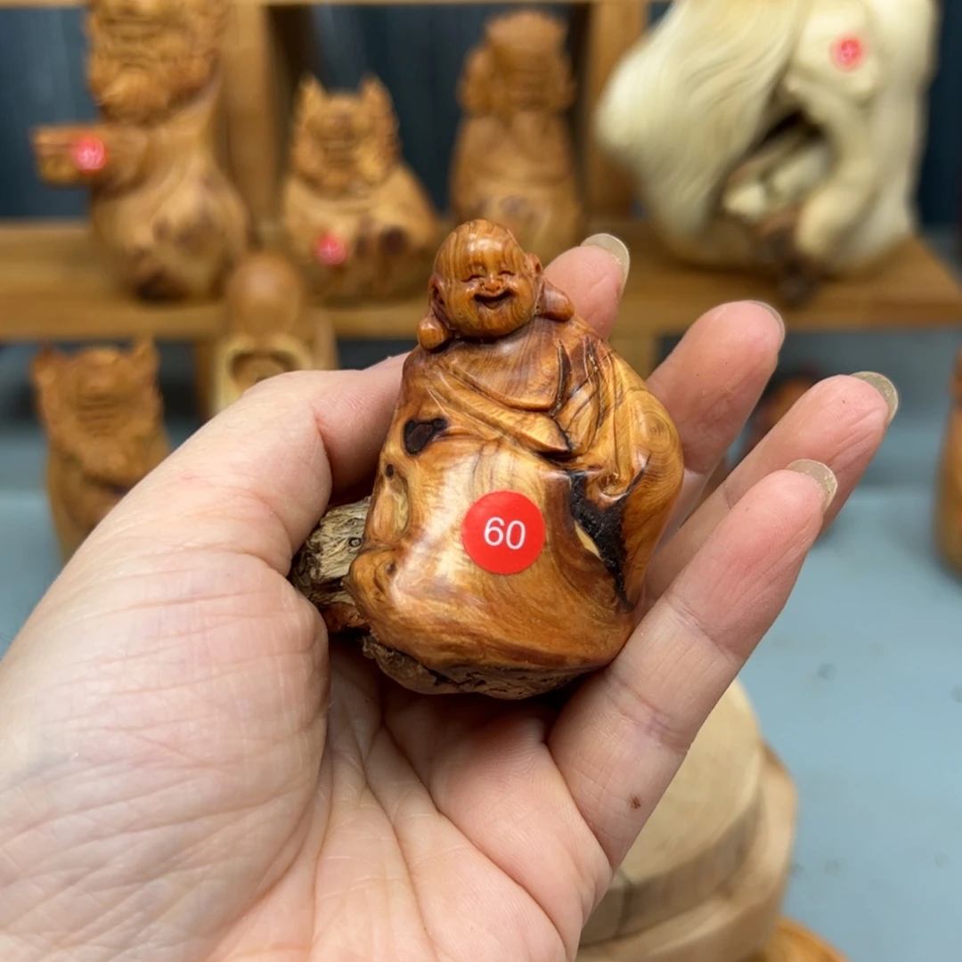 周***木崖柏木摆件手把件，