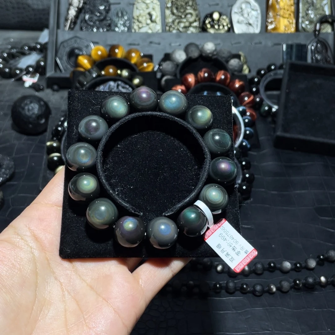 黑曜岩珠宝奇石未镶嵌毛