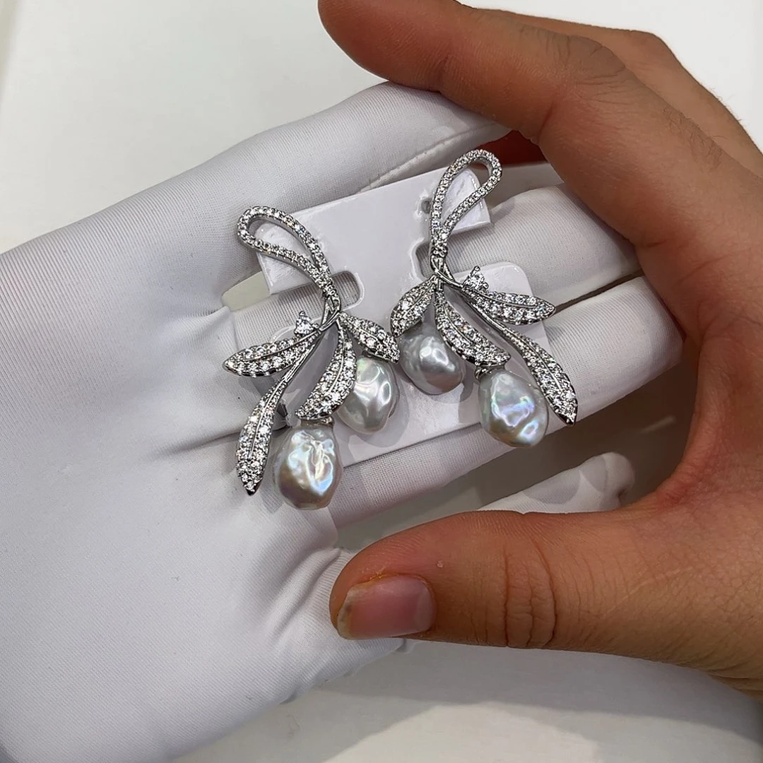 合金耳饰淡水珍珠