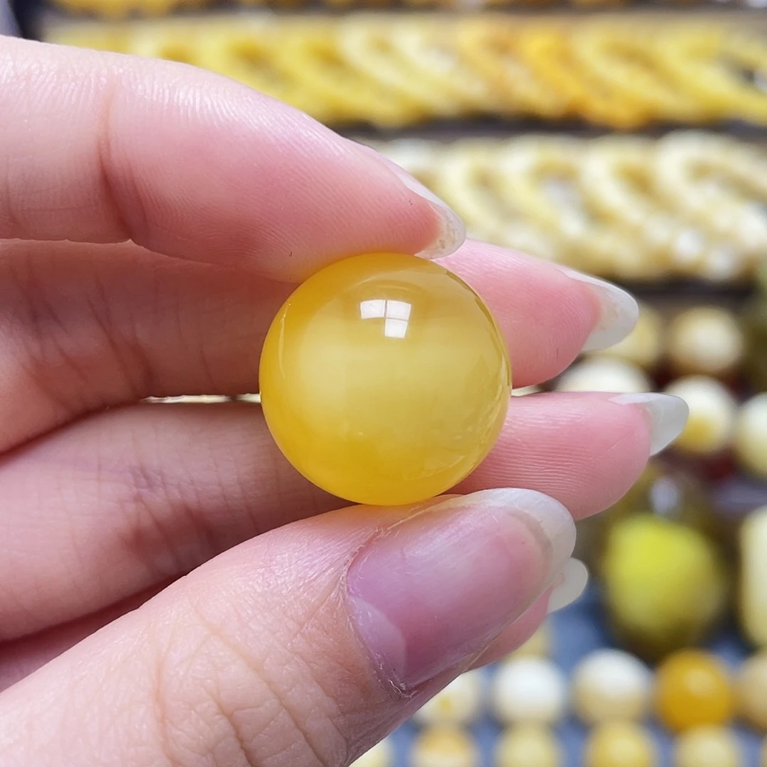 未镶嵌琥珀裸石18mm圆珠