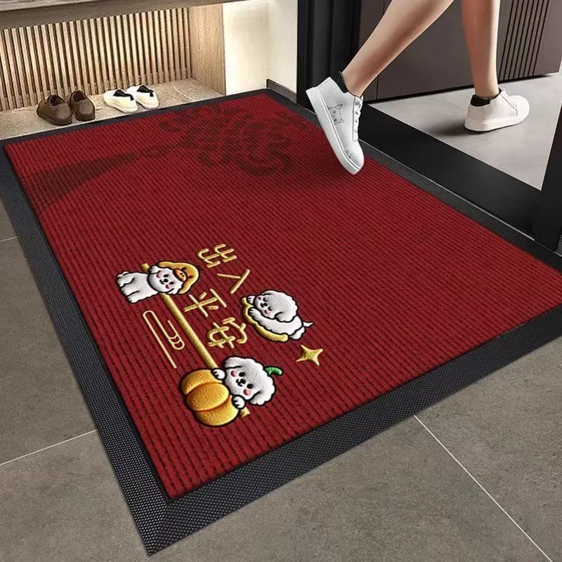 新年红色高级感入户门地垫耐脏免洗入户地垫玄关脚垫加厚耐磨地毯