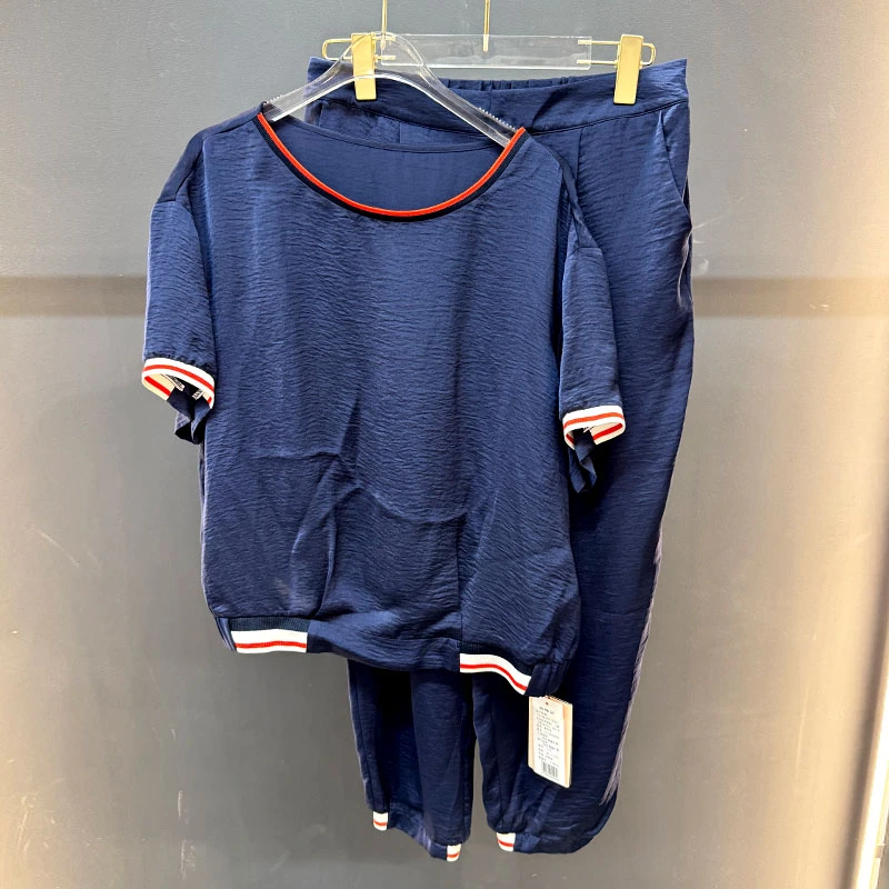 艾俊萱服饰2025年薄款休闲拼色套装女装