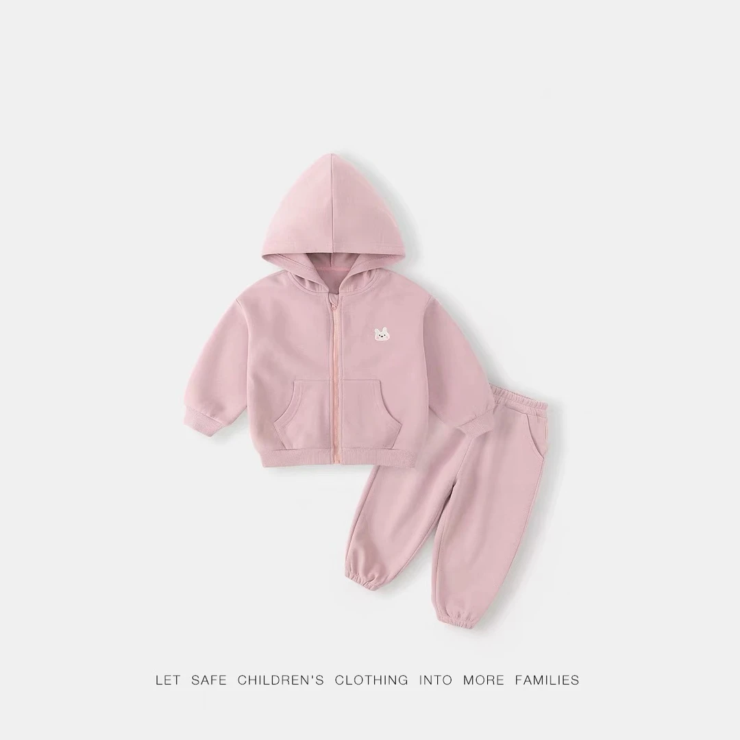 28034宝宝套装春季新款女童连帽卫衣休闲裤两件套春装婴儿童装