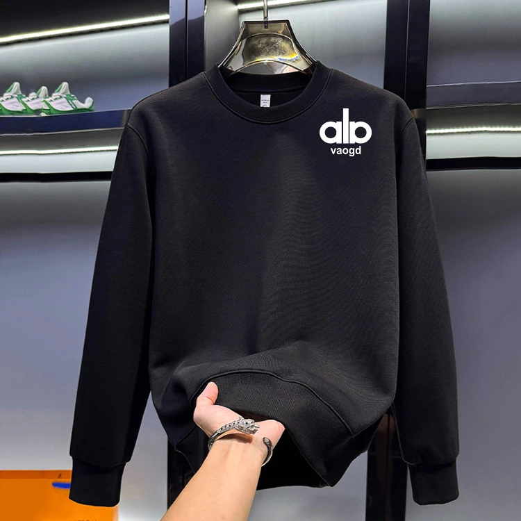 2025新款秋冬潮牌爆款圆领卫衣男款时尚百搭轻奢男士加绒保暖上衣