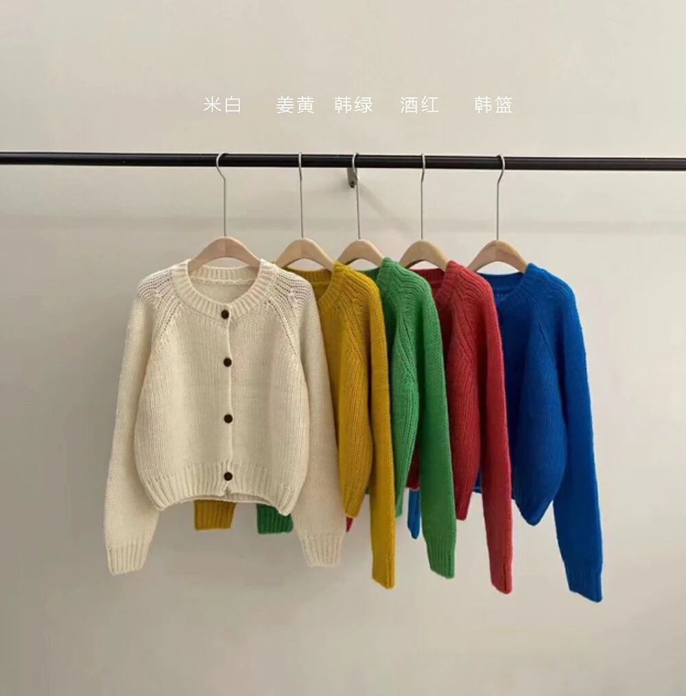 lovely@M2587 韩系短款开衫毛衣 12-20