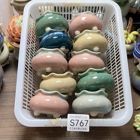 紫砂花盆767微瑕品口径4.5左右