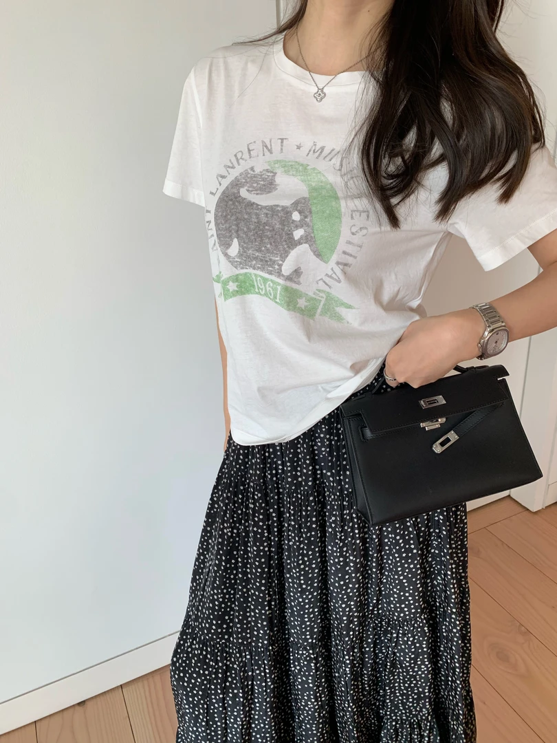 BIG WHITE REMADE“地球绿境”纯棉印花夏短袖宽松型T恤设计D5L413