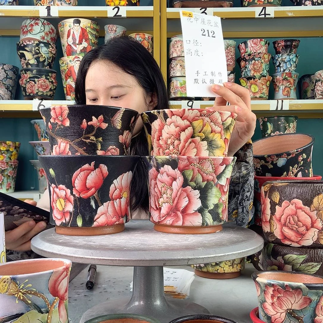 橙***ᐝ陶景德镇手工花盆212