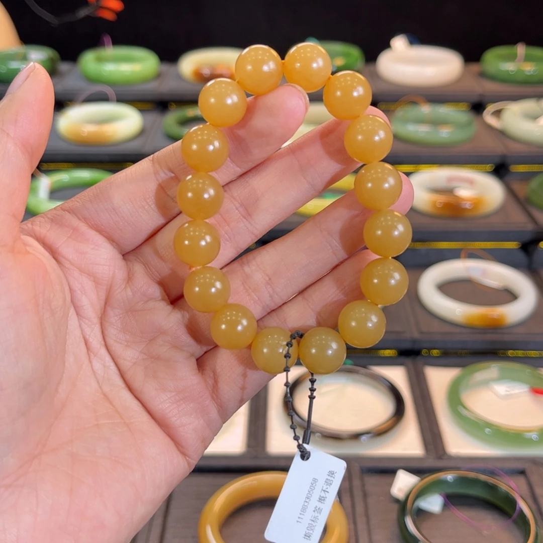 和田玉未镶嵌手镯全糖手串约12