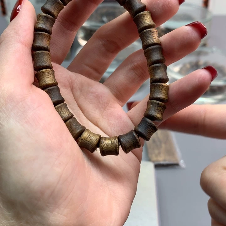 手串沉香0.8竹节珠单圈文莱