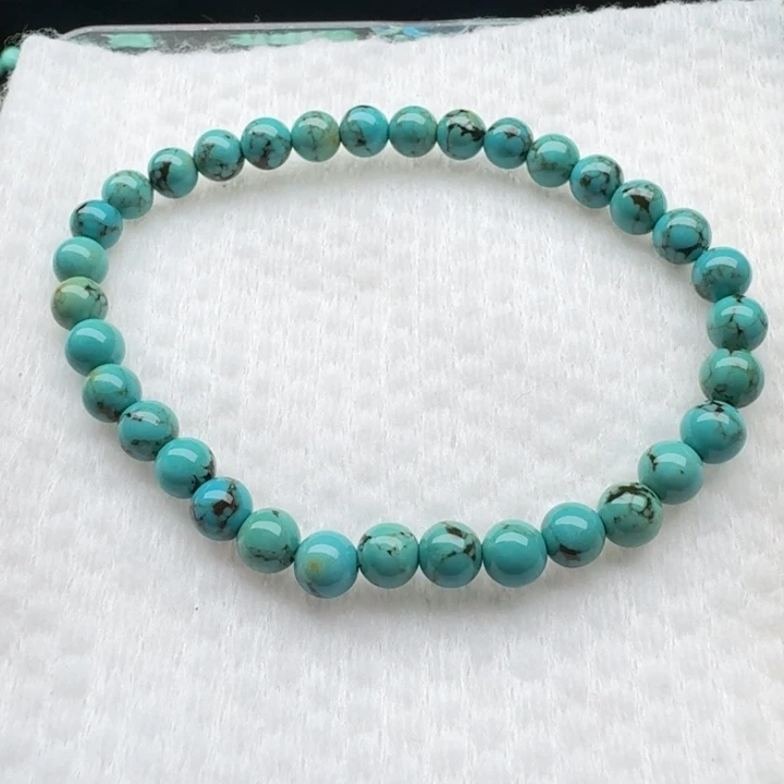 卡6➕绿网花纹圆珠手串一条