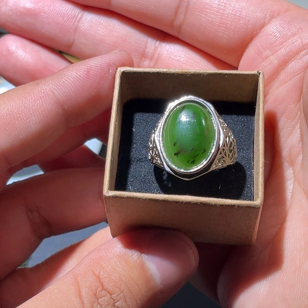 奔***你和田玉银S925镶嵌珠宝半成品