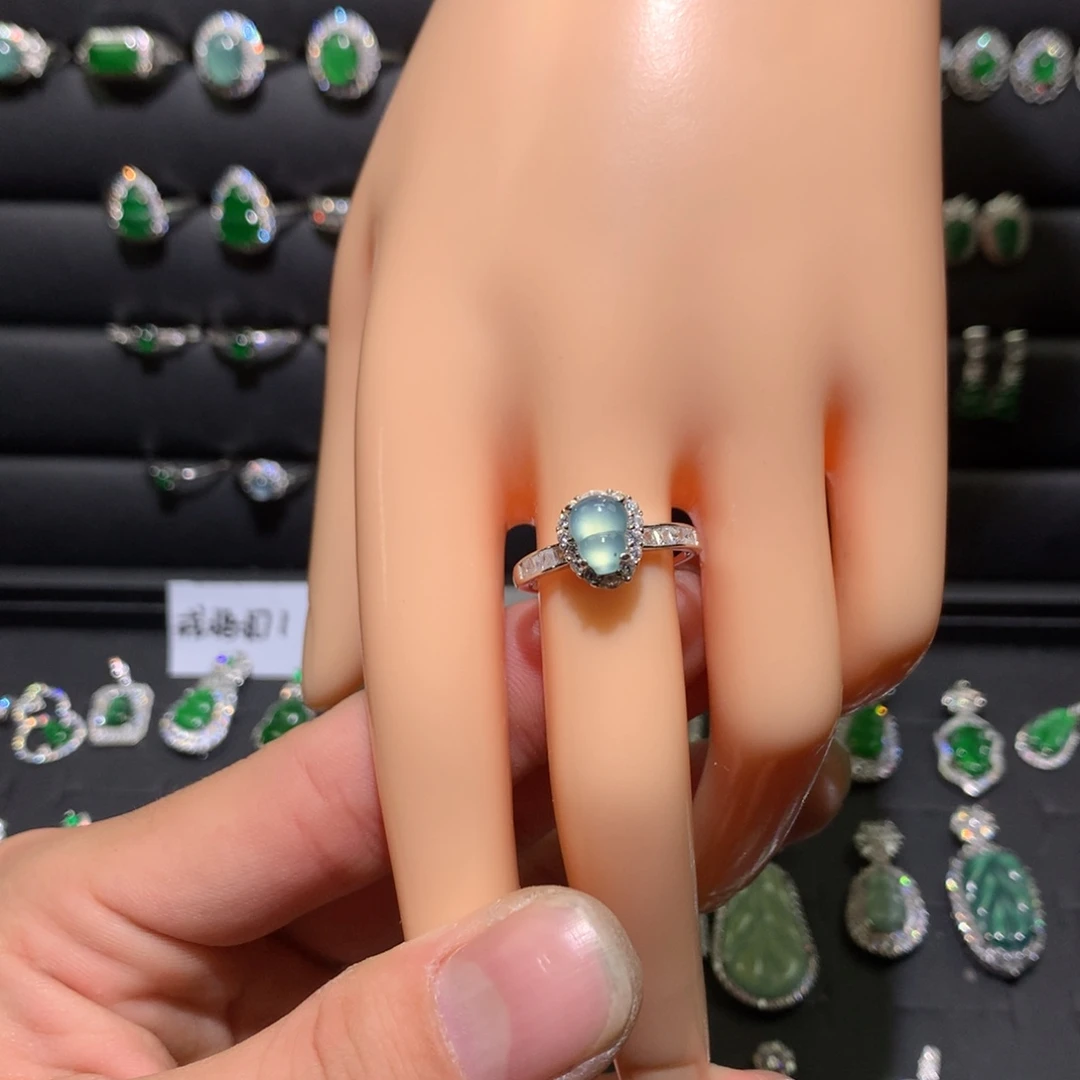 翡翠银S925镶嵌戒指