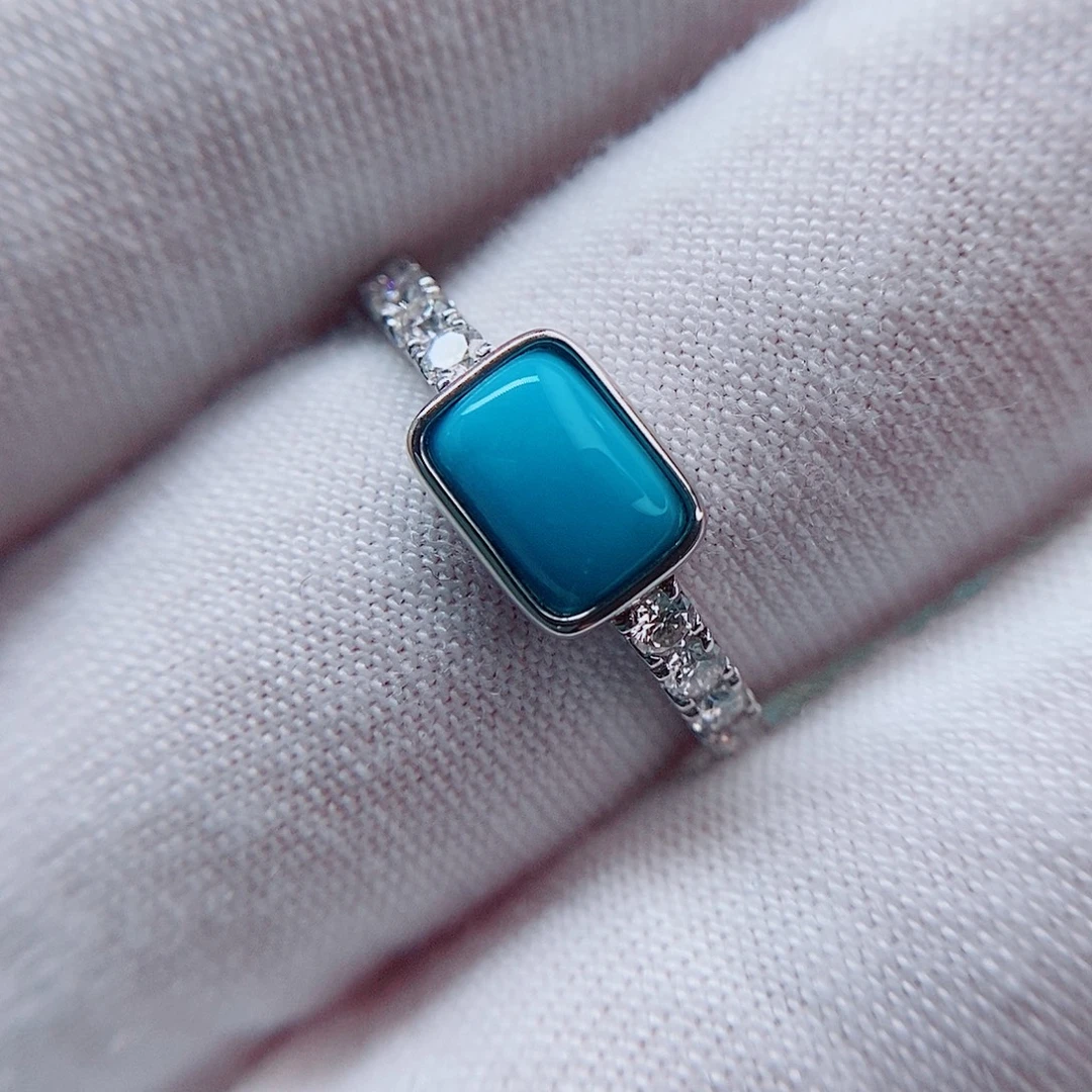 银S925镶嵌绿松石戒指