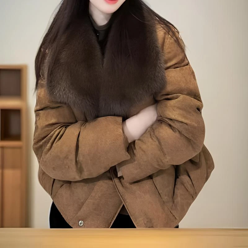 【鹅绒服DY3169】樱美嘉秋冬新款鹅绒羽绒服水貂领高档女装短外套