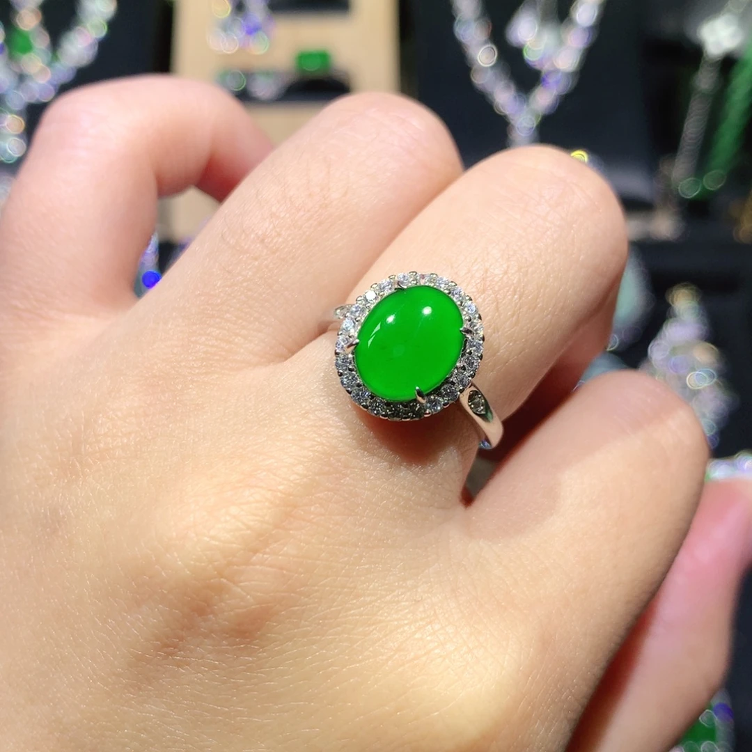 翡翠银S925镶嵌吊坠(赠链)