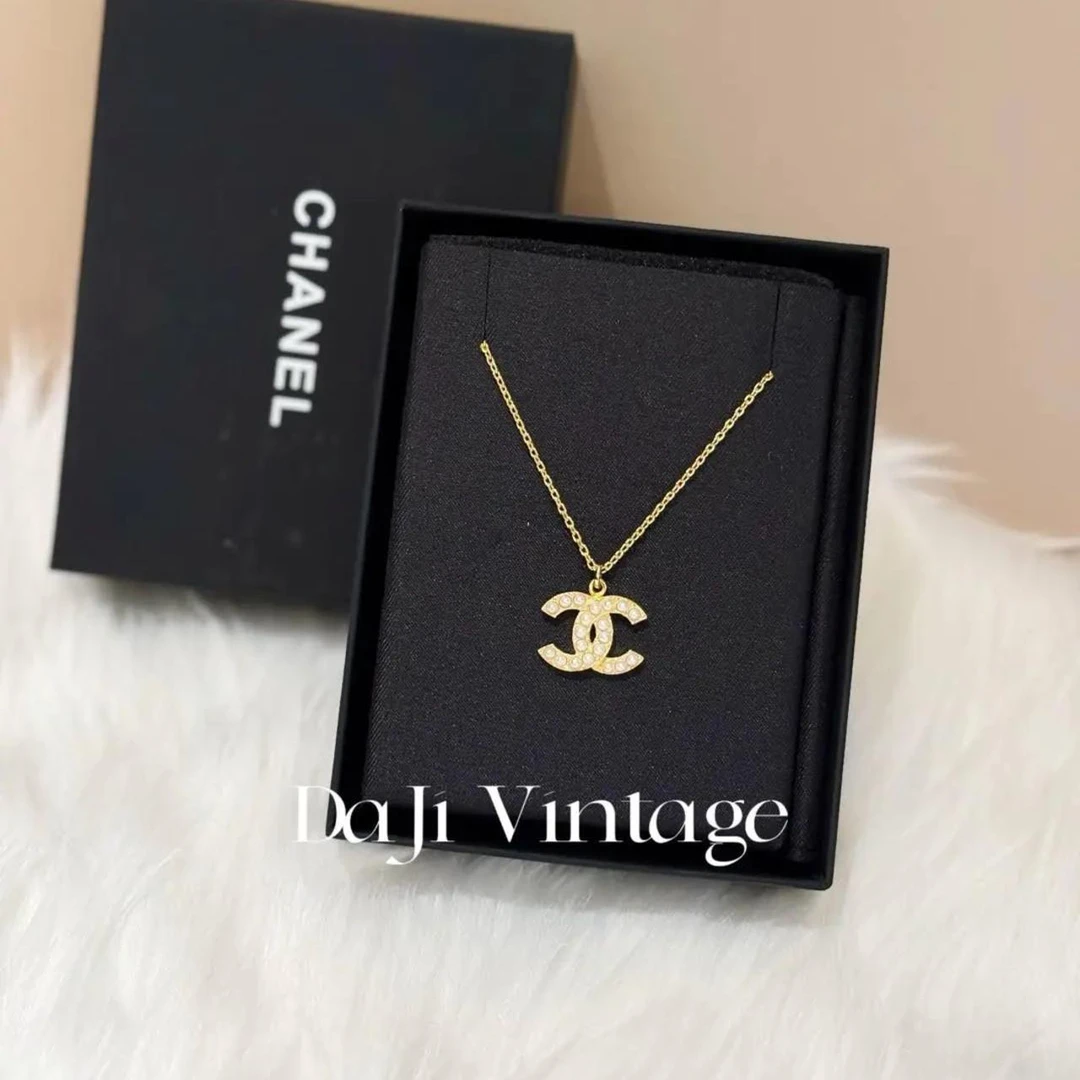 99新 Chanel/香奈儿 大吉中古/CHANEL香奈儿金色珍珠logo项链