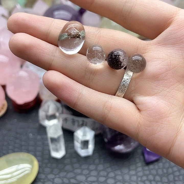 珠宝半成品水晶未镶嵌75幽灵蛋面