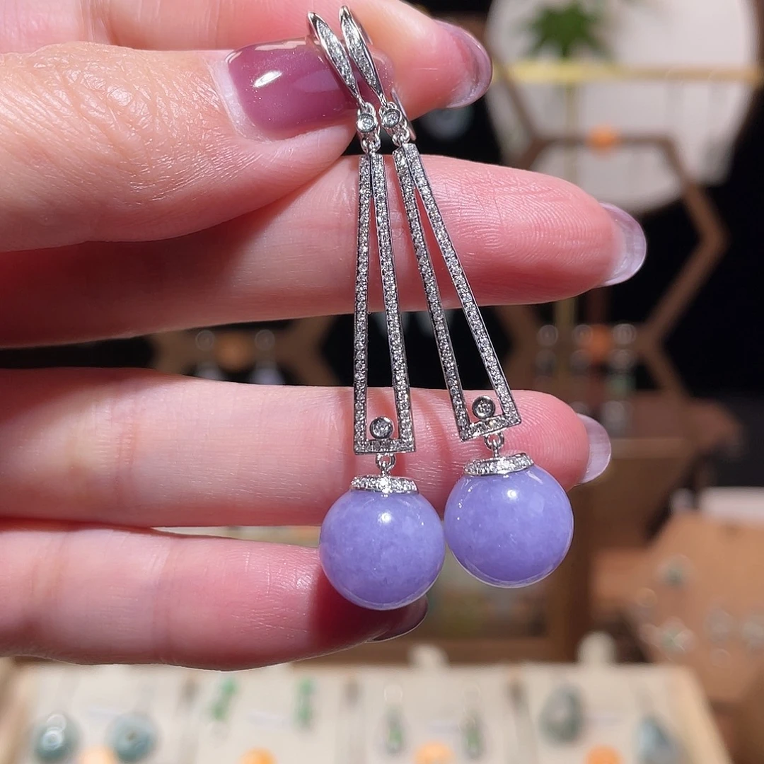 翡翠18K金镶嵌耳饰