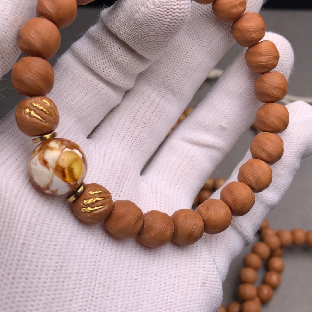 猴头核桃手串鬼印镶嵌款