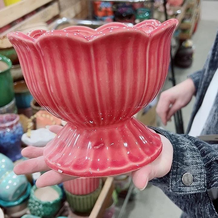 有孔，凑单福利满10元发货陶瓷多肉花盆！