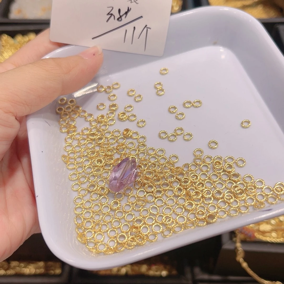 水晶珠宝半成品银S925镀金镶嵌8