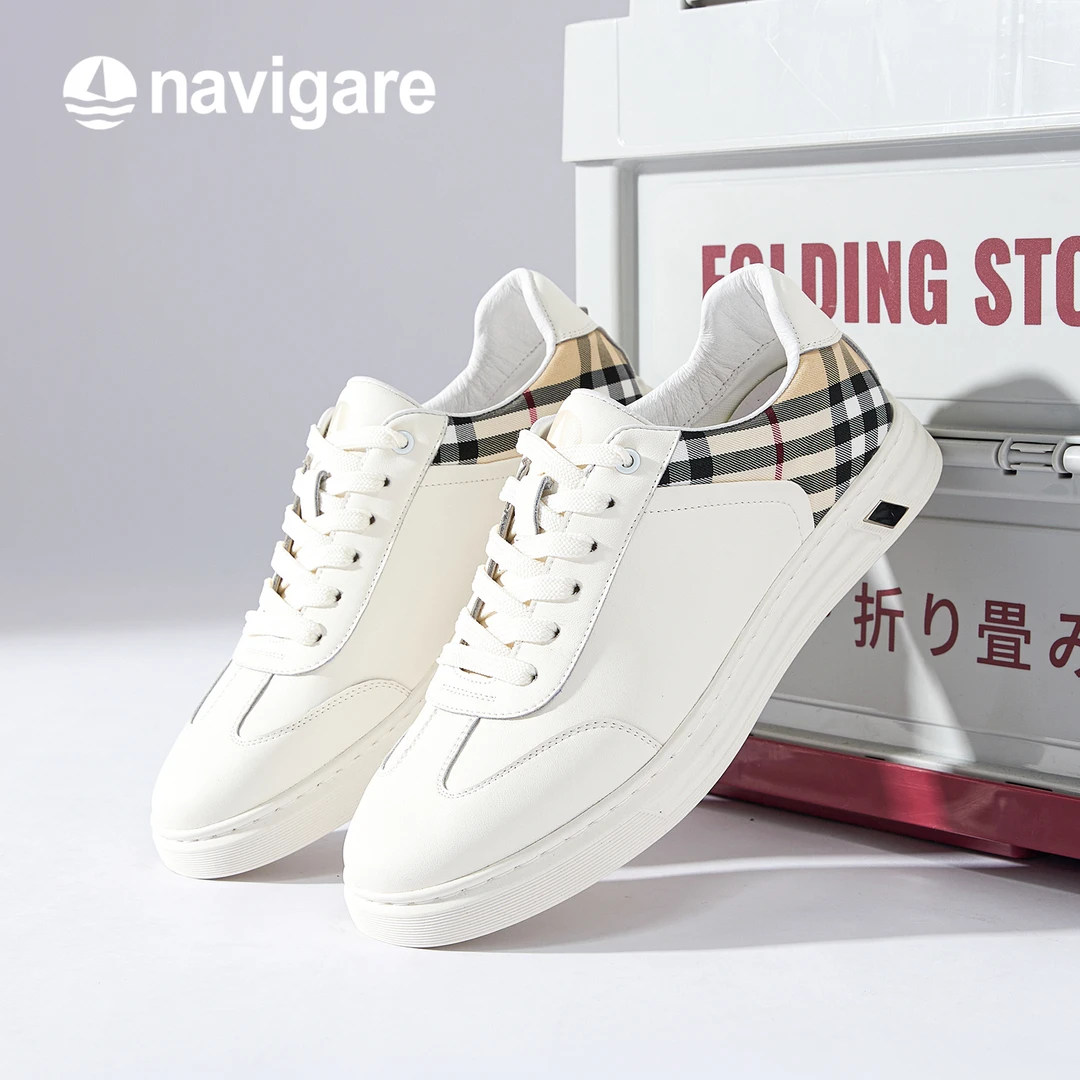 Navigare意大利小帆船男鞋秋季真皮休闲板鞋高智淡人风透气百搭