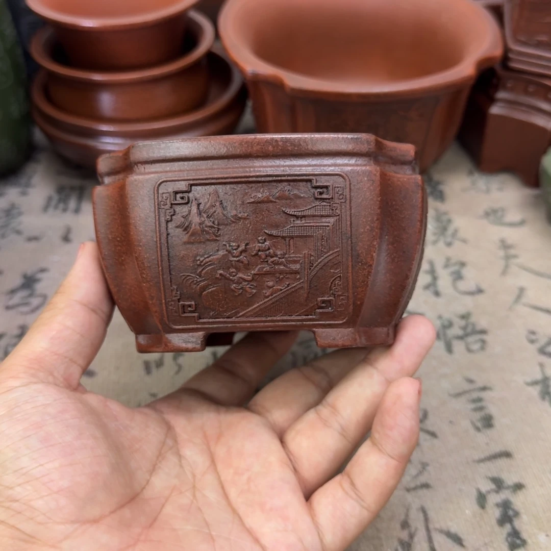 紫砂花盆10.5x5.5内经紫砂花盆